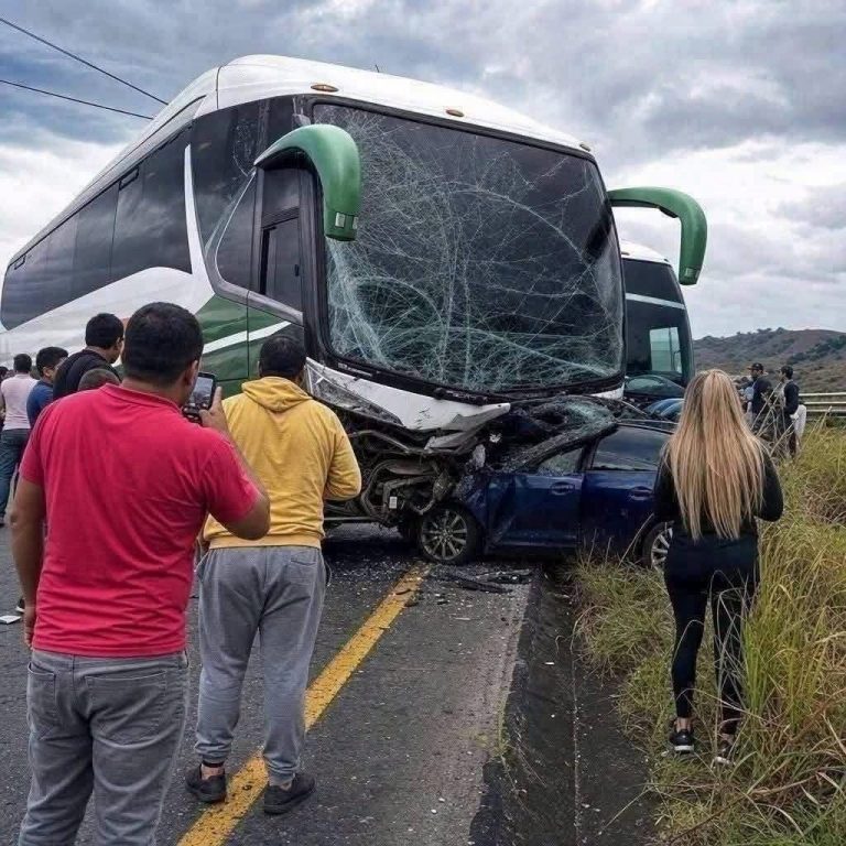 UNA IMAGEN DE UN AUTOBÚS SOBRE UN AUTOMÓVIL ALARMÓ A TODOS… PERO FALTABA EL DATO PRINCIPAL