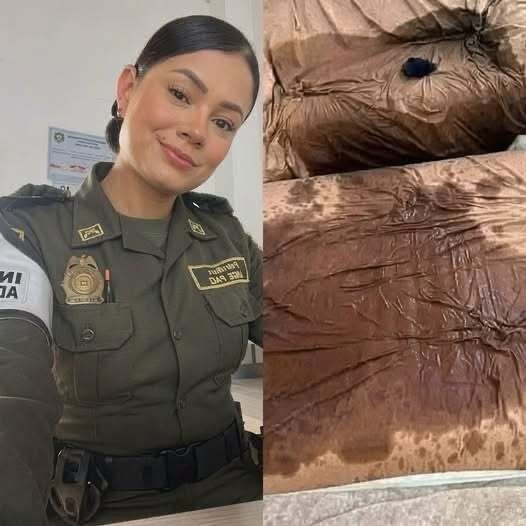 Joven policía aparece en una foto viral y la segunda imagen genera cientos de preguntas